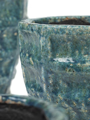 Blue | Vaso in ceramica motivo a rettangoli  - CONFIG0357