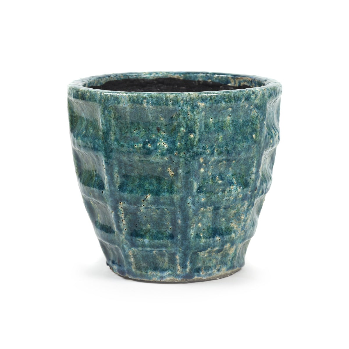Blue | Vaso in ceramica motivo a rettangoli H19 - B3821101