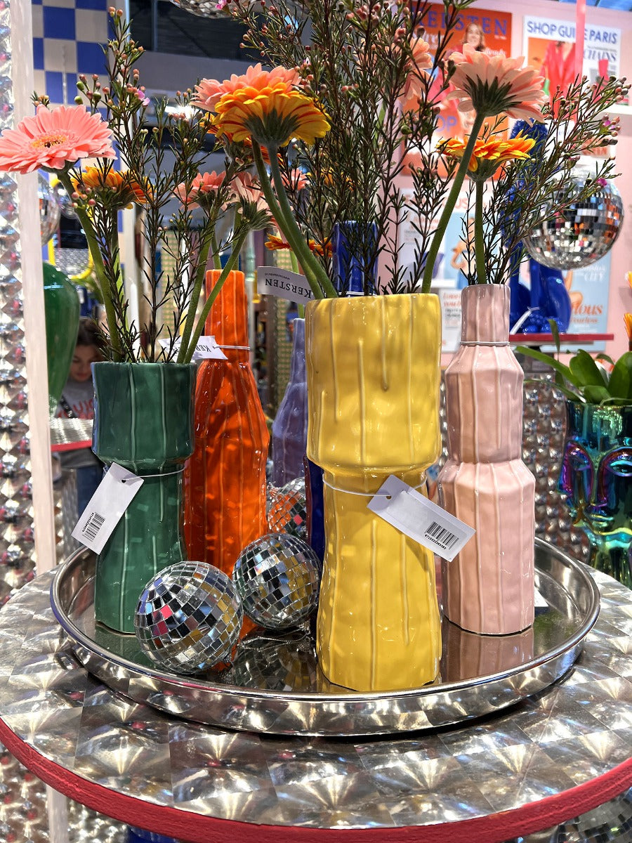 Vaso Fashion Gres Giallo H27 | Vasi di design in ceramica colorata - KAL-4803