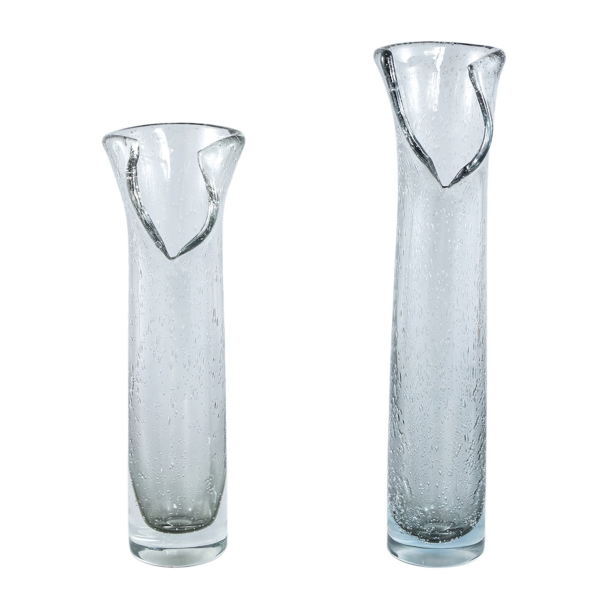 Vaso Lovela Grey | Vaso in vetro massiccio grigio bordo aperto irregolare - CONFIG0394