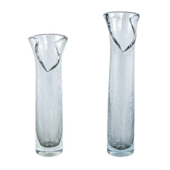 Vaso Lovela Grey | Vaso in vetro massiccio grigio bordo aperto irregolare - CONFIG0394