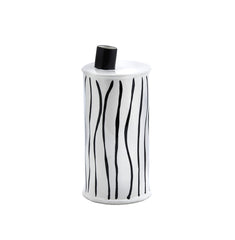 Vaso moderno bottiglia righe bianco e nero - 011844