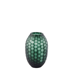 Vaso blu - verde Intaglio H26: vasi in vetro satinato design EDG - 105169,86