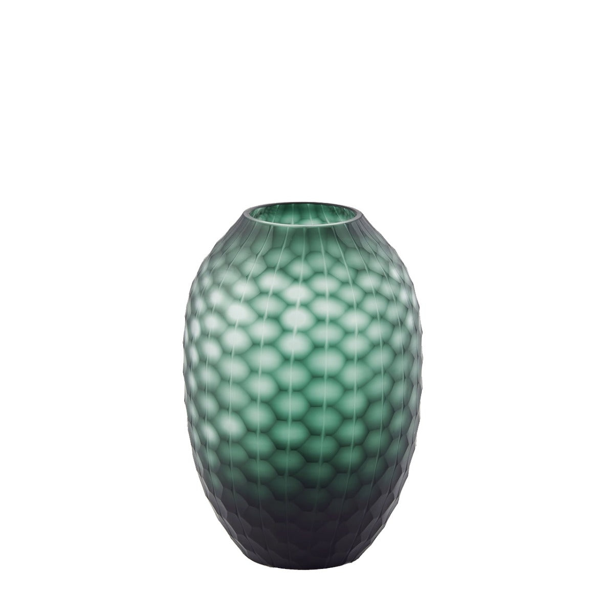 Vaso Intaglio verde scuro H31: vasi in vetro satinato design EDG - 105168,86