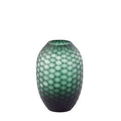 Vaso Intaglio verde scuro H31: vasi in vetro satinato design EDG - 105168,86