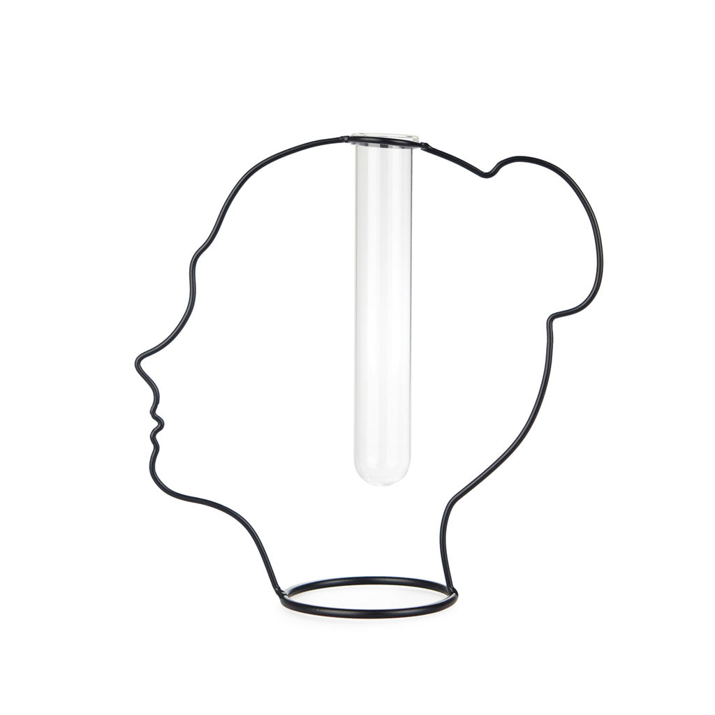 Vaso Lady Silhouette nero in metallo e vetro H20 - 27600