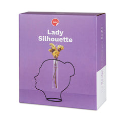 Vaso Lady Silhouette nero in metallo e vetro H20 - 27600
