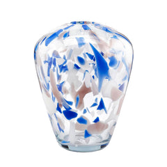 Vaso Macula Alto White Blue H31,5 D23,5 | Vasi in Vetro Design EDG - 107677