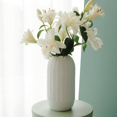 Vaso Alto Maglia H26 | Vasi di Desingn in Ceramica Bianca - 0017214