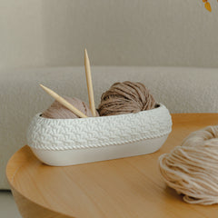 Vaso Basso Maglia H9 | Vasi di Design in Ceramica Bianca - 0017219
