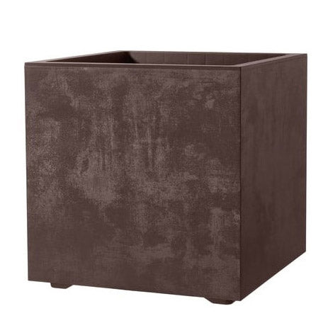 Vaso Millennium Cubo 49x49 Marrone | Vasi di design in plastica per esterno - cubo-millennium-49-marrone