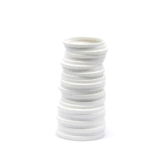 Vaso Monete H31 | Vaso in ceramica bianca collezione EDG - Enzo De Gasperi - 019993