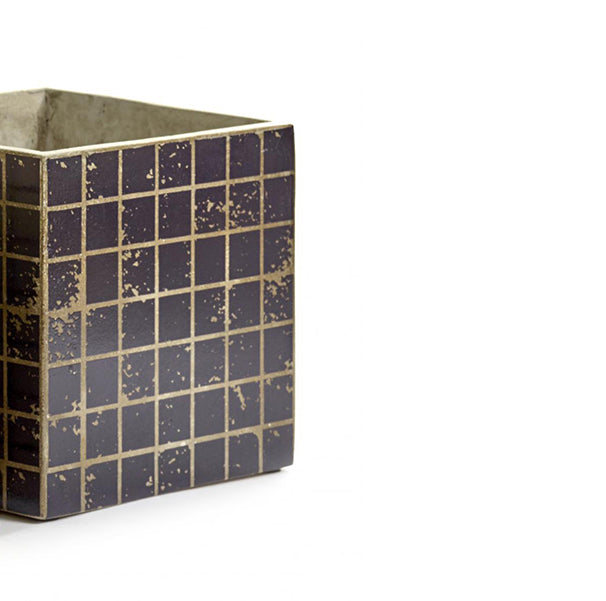 Cachepot Marie Mosaico blu H22 : vasi in cemento Serax - B7217005-Blu
