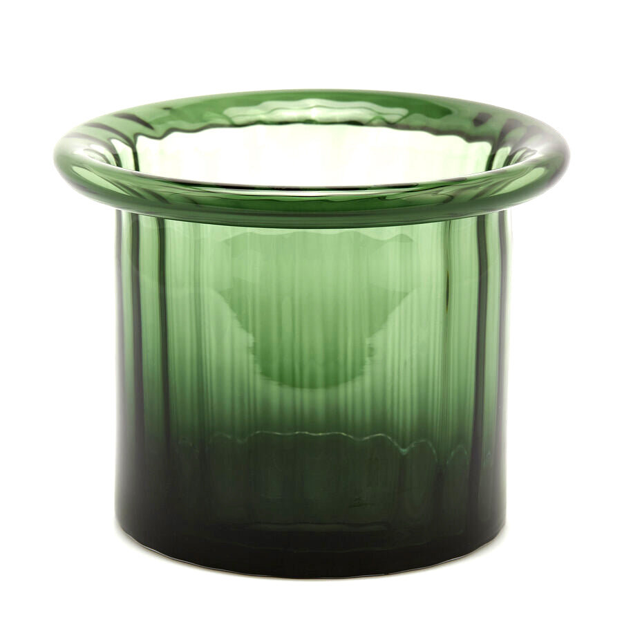 Vaso Pillar con Bordo Dark Green H19,5 X D25 - 107476