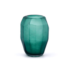Vaso Poliedro Verde L - Vaso in Vetro Sfaccettato Svasato H28 X D19 - 104606,70