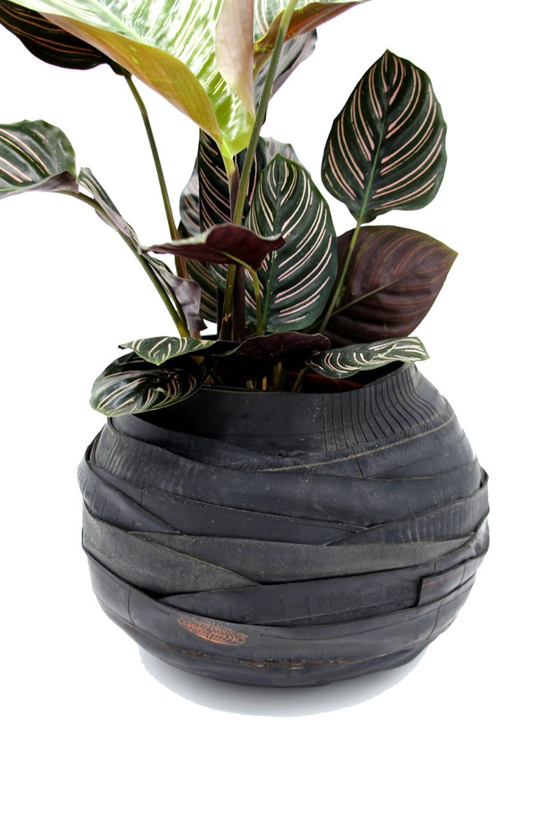 Vaso Porta Piante Rubber Basso Small | Vaso in Gomma Riciclata - B7211296-1