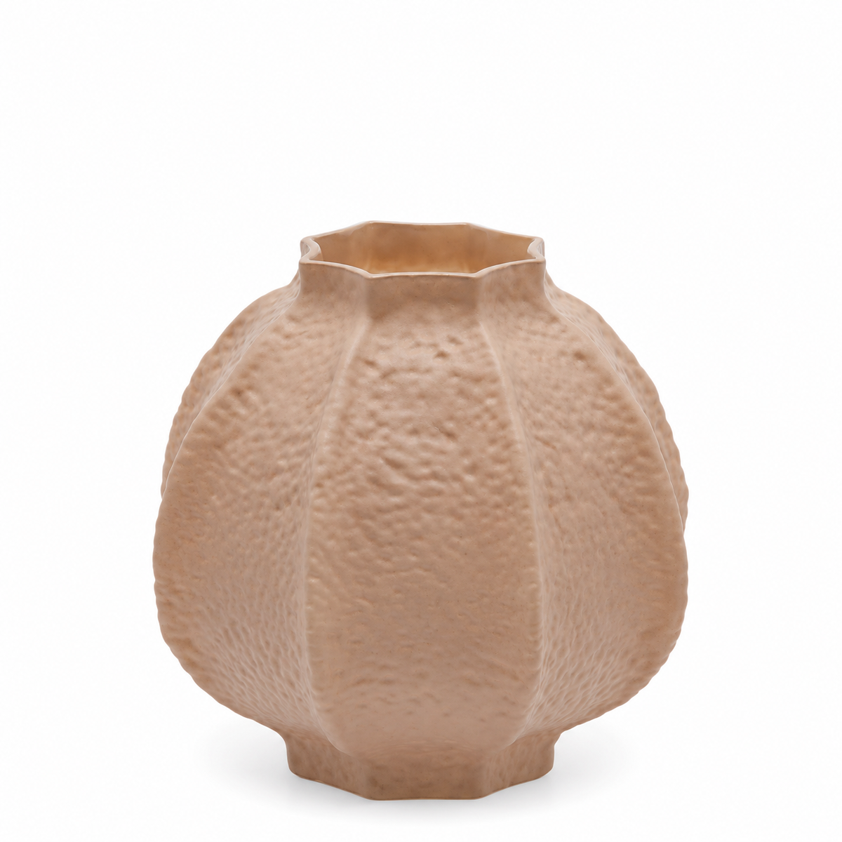 Vaso Primordial Marrone in vetro EDG Enzo De Gasperi H 18 × Ø 18 cm con finitura satinata e texture materica