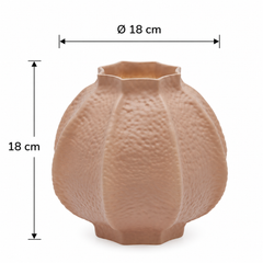 Vaso Primordial Marrone EDG Enzo De Gasperi in vetro con dimensioni H 18 × Ø 18 cm e superficie materica