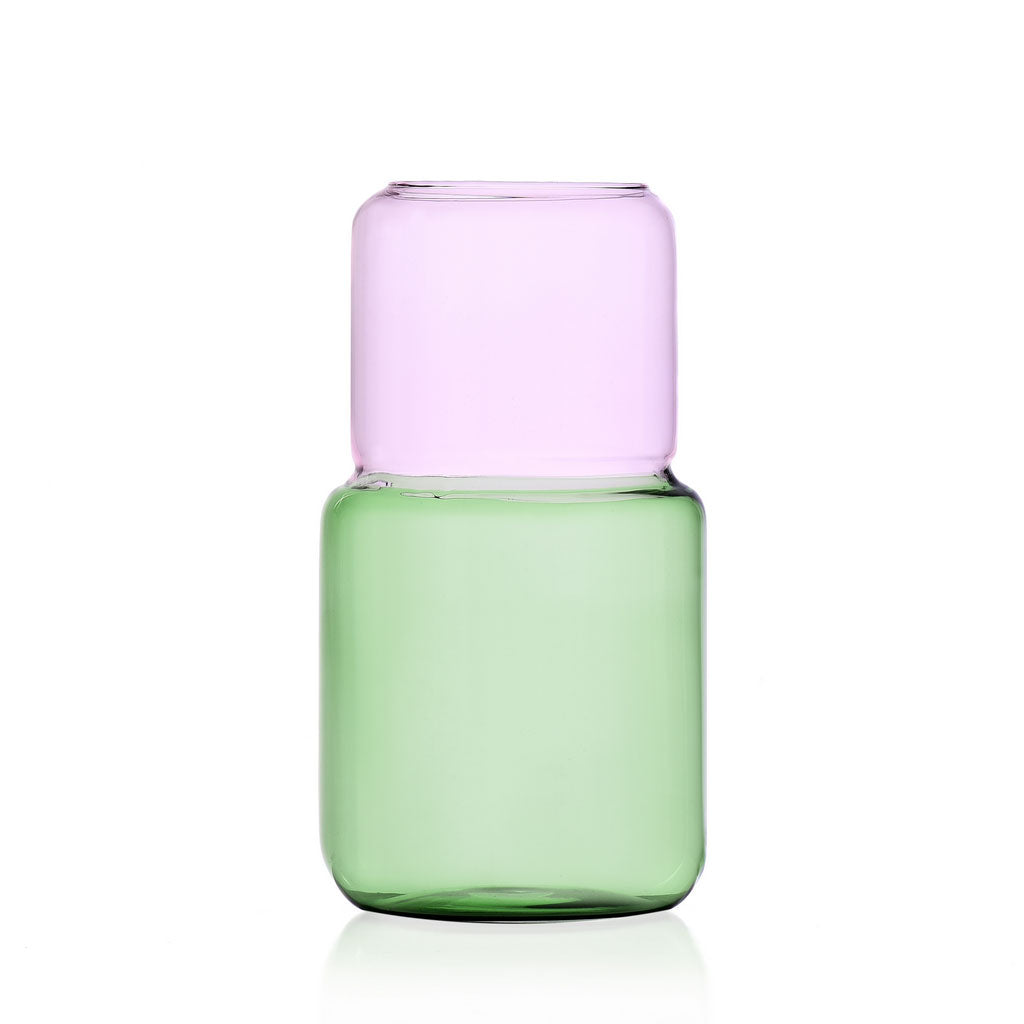 Vaso Revolve H25 Rosa - Verde | Vasi in vetro Ichendorf - 09366096