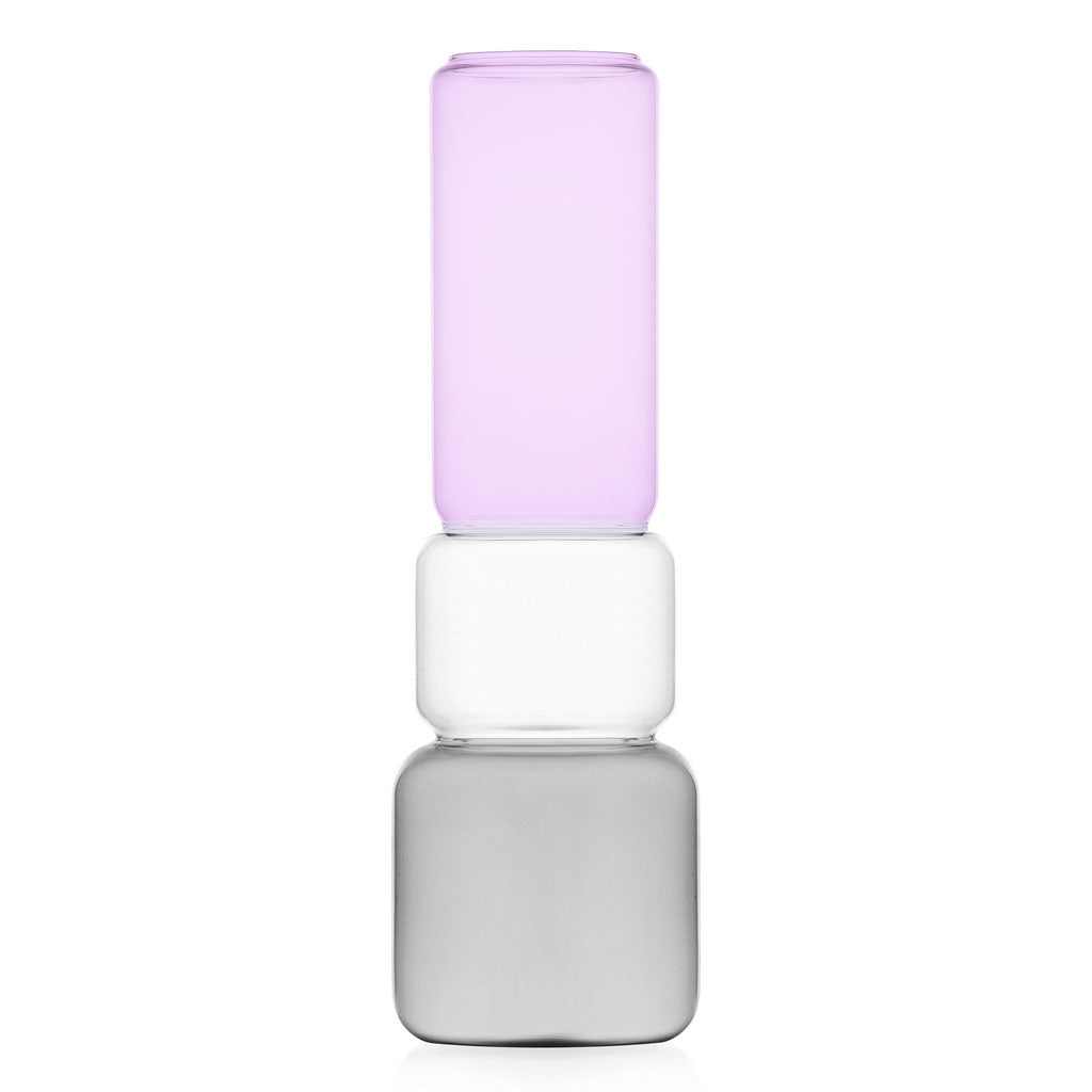 Vaso Revolve H35 Smoke - Clear - Rosa | Vasi in Vetro Ichendorf - 09366094