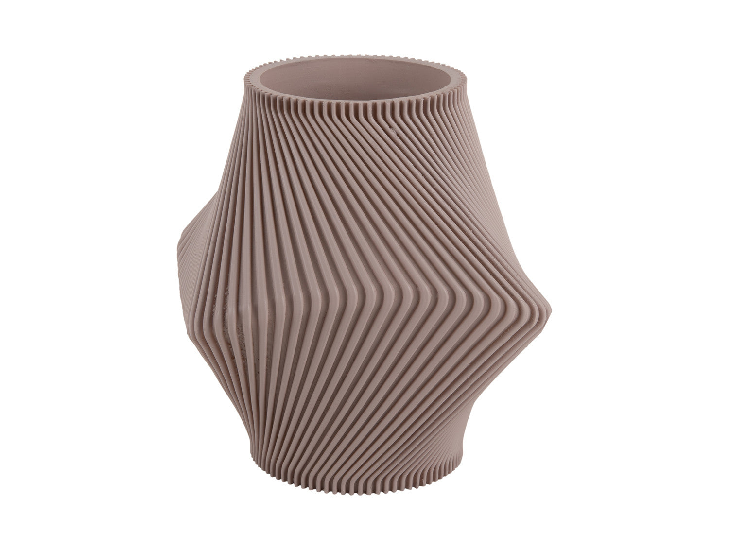 Present Time - Vaso Twisted Rib Grigio Tortora H20 D18 CM - PT4292WG
