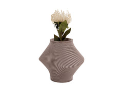 Present Time - Vaso Twisted Rib Grigio Tortora H20 D18 CM - PT4292WG