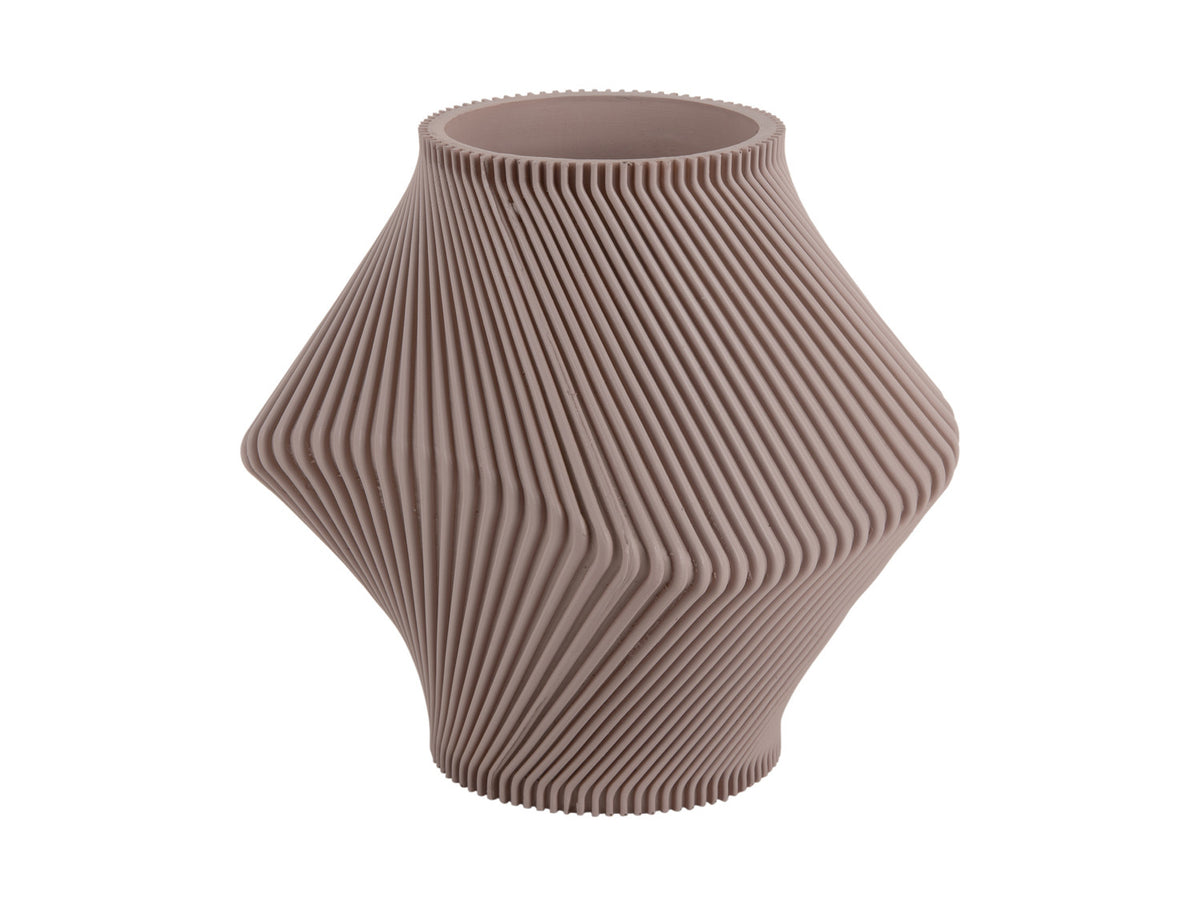 Present Time - Vaso Twisted Rib Grigio Tortora H20 D18 CM - PT4292WG
