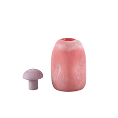 Vaso Karlie Rosa con Tappo Viola in Vetro Opaco | Vasi di Design in Vetro Colorato - 721819
