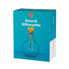 Vaso Round Silhouette Colore nero in metallo e vetro H19 - 27322