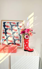 Vaso Stivale Wellington Rosso a Pois - Bitten Design