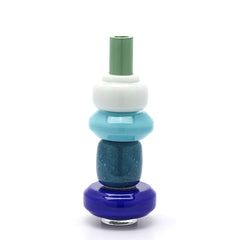 Vaso Decorativo in Vetro "Strati" Verde Mix H40 D16 EDG Enzo De Gasperi