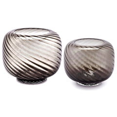 Vaso Swirl in vetro Soffiato a Mano Grigio | Vasi in Vetro Design EDG Enzo De Gasperi - CONFIG0410