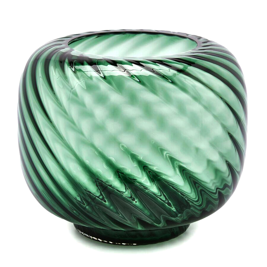 Vaso Swirl in vetro Soffiato a Mano Verde H26 X D30 - 108329,70