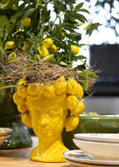Vaso Testa Con Limoni in Ceramica H28 D26 CM - EDG Enzo De Gasperi - 014974,20