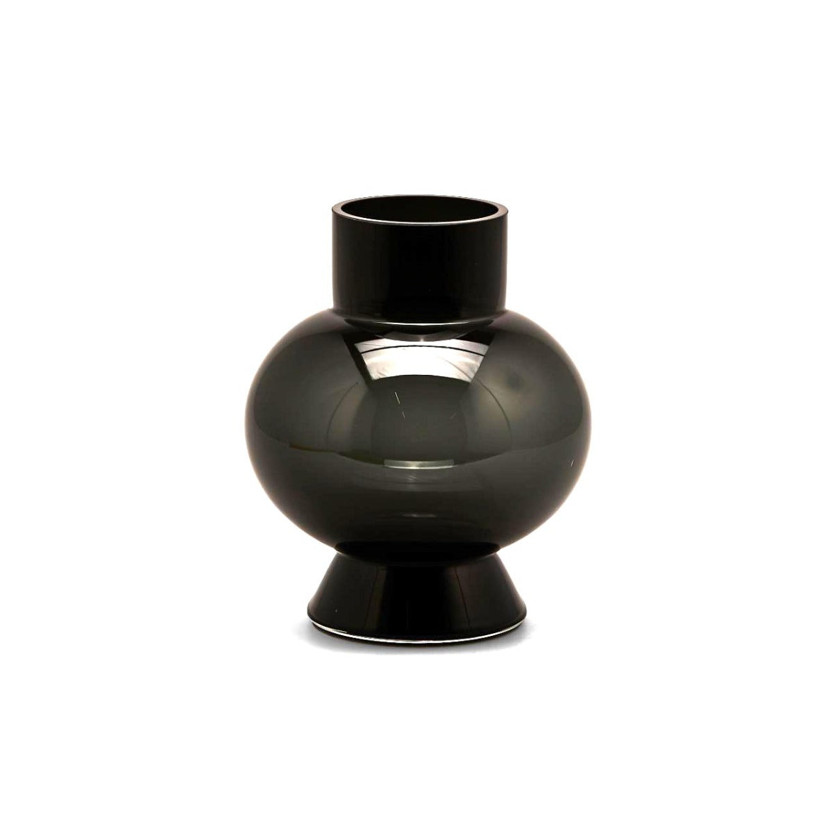 Vaso con sfera grigio scuro H22 X D18 | Vasi di design in vetro - 106018