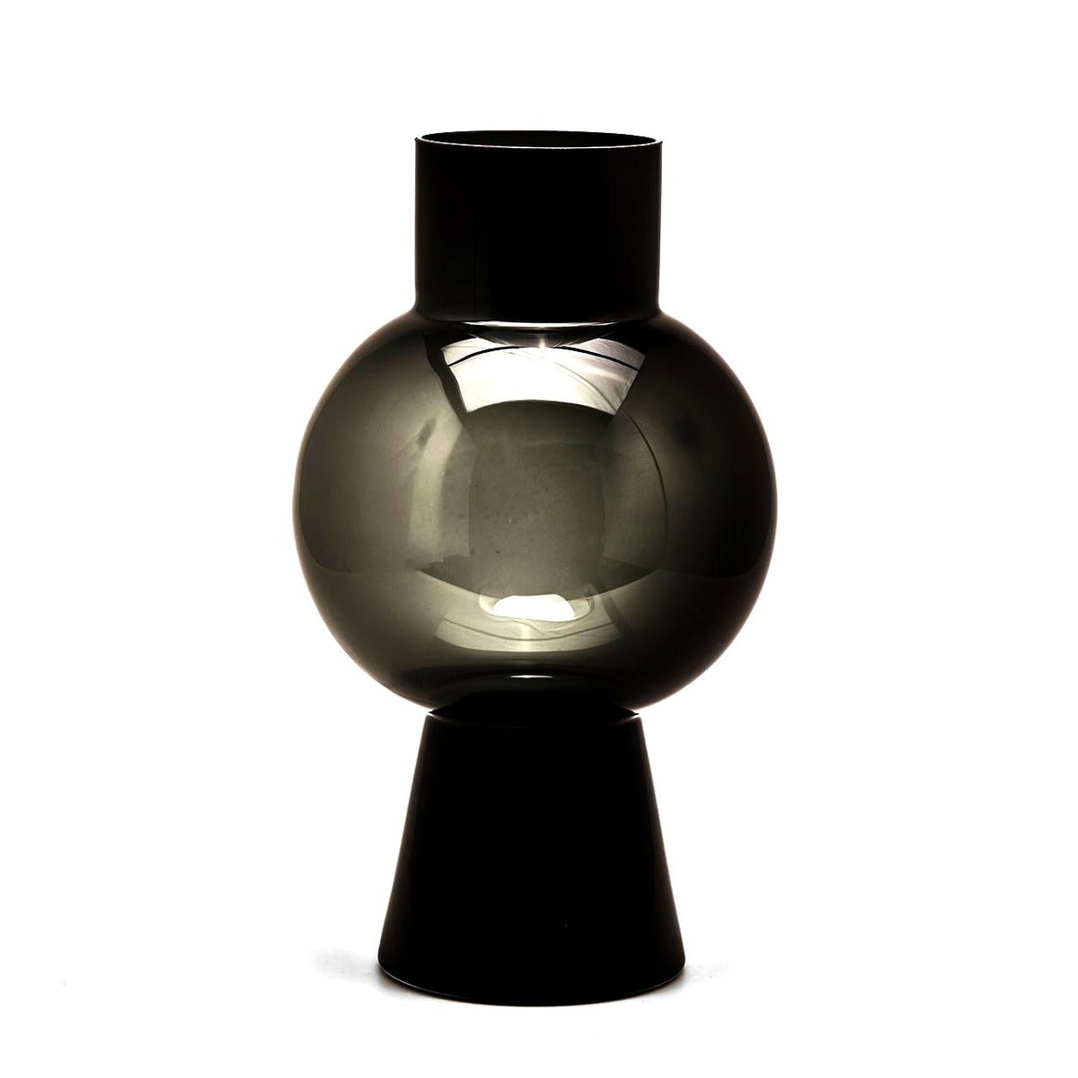 Vaso con sfera grigio scuro H47 X D27 | Vasi di design in vetro - 106284
