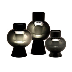 Vaso con sfera grigio scuro | Vasi di design in vetro EDG - CONFIG0361