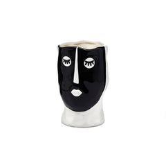 Vaso Volto bianco e nero in ceramica H19 - 013722