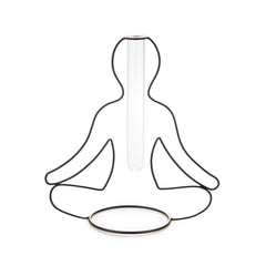 Vaso Yoga Silhouette nero in metallo e vetro H27,40 - 27584
