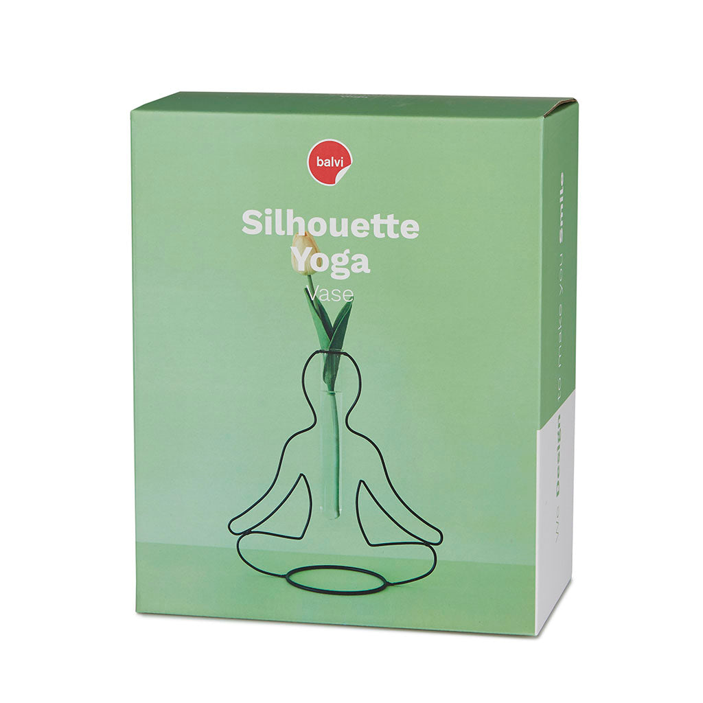 Vaso Yoga Silhouette nero in metallo e vetro H27,40 - 27584