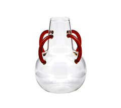 Vaso Ampolla in vetro con manici rossi - 105664