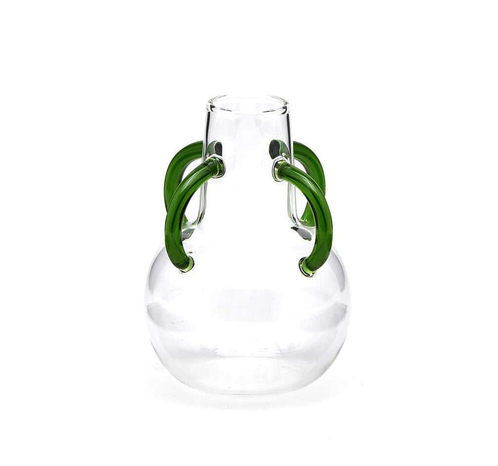 Vaso Ampolla in vetro con manici verdi - 105666