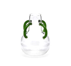 Vaso Ampolla in vetro con manici verdi - 105666