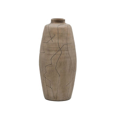 Vaso in ceramica color sabbia con motivo astratto alt.43 - 013920