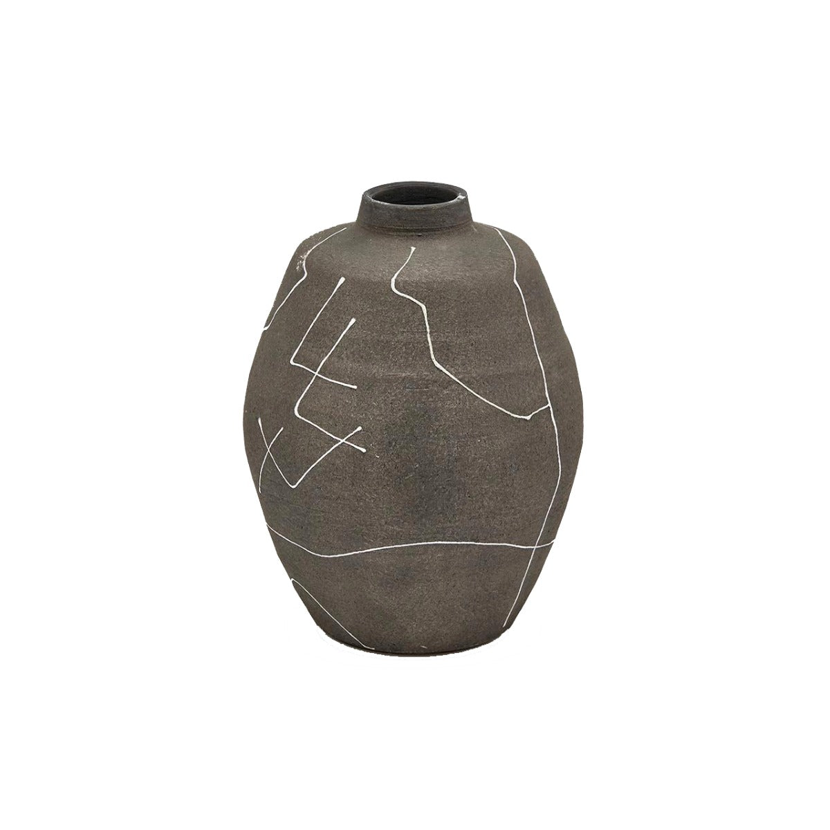 Vaso in ceramica grigia con motivo astratto alt.27 - 013919