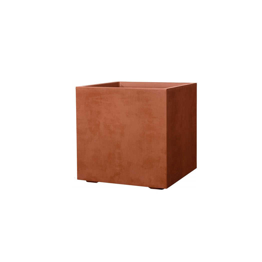 Vaso Millennium Cubo 25x25 Corten | Vasi di design in plastica per esterno - cubo-millennium-25-corten