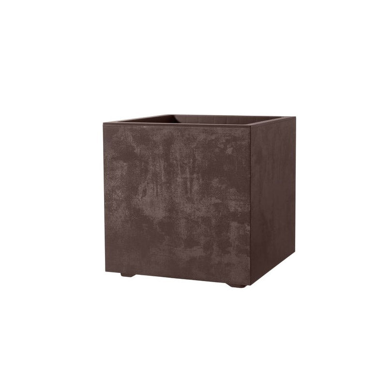 Vaso Millennium Cubo 25x25 Marrone | Vasi di design in plastica per esterno - cubo-millennium-25-marrone