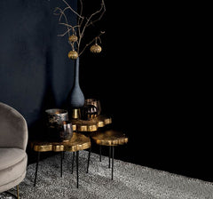 Vaso Diani Grey | Vaso in ceramica con base oro - CONFIG0307