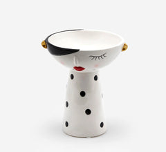Vaso Faccia con pois neri H17 &Oslash;14 - 015494