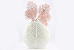 Vaso bianco da terra Foglia H78: vasi in resina alti di design - Vaso Foglia-D78 X H78 Cm